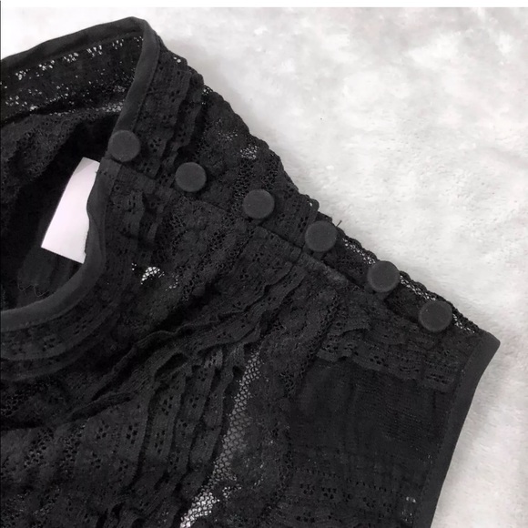 cinq a sept Black Antonia Turtleneck Sheer Top - Picture 5 of 6